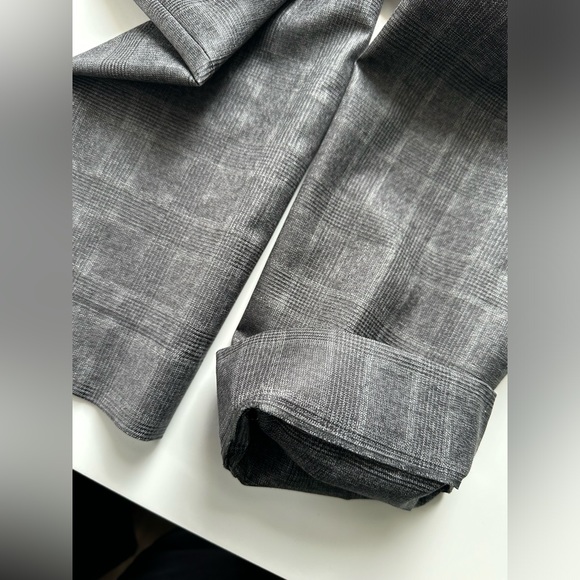 Burberry dark grey plaid tailored pants trousers size 12 - Picture 7 of 11